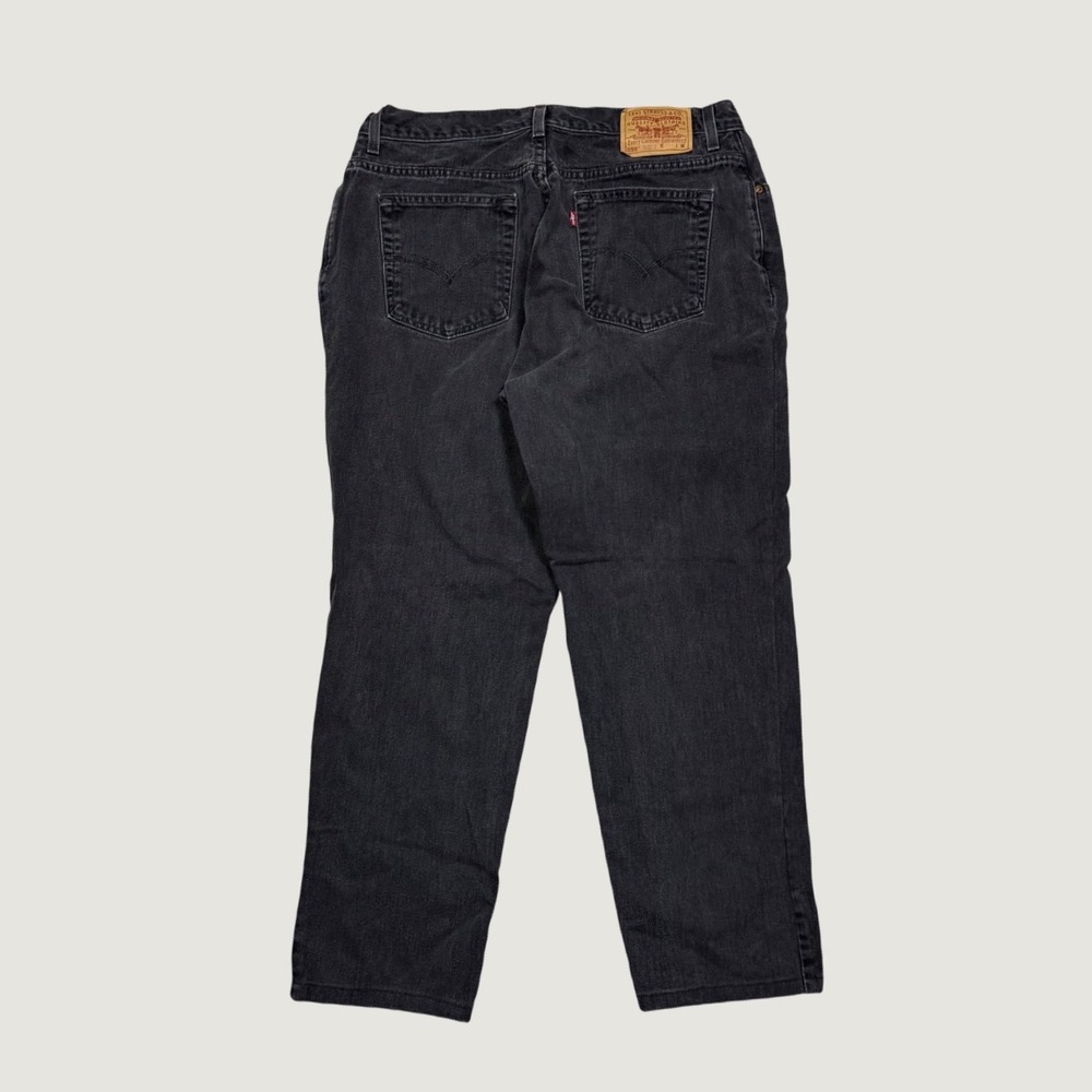 Levis 550 Relaxed Fit Tapered Leg Black Denim Jeans Mens 35x30 Faded